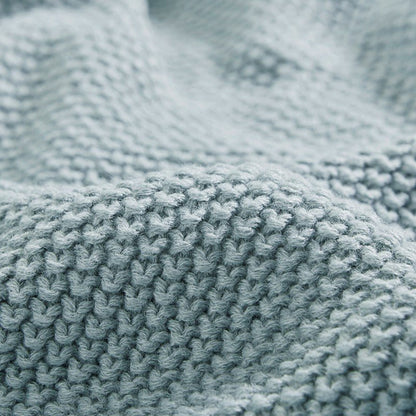 Bree Knit Blanket - Charming Coastal Cottage Style Blankets - Light Blue - Quahog Bay Bedding