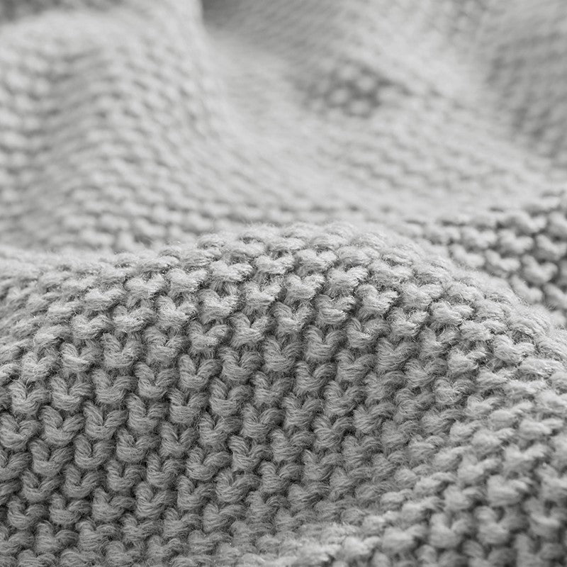 Bree Knit Blanket - Charming Cottage Stye Blankets - Grey - Quahog Bay Bedding