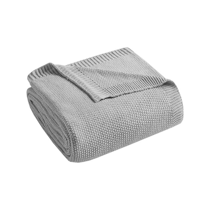 Bree Knit Blanket - Charming Cottage Stye Blankets - Grey - Quahog Bay Bedding