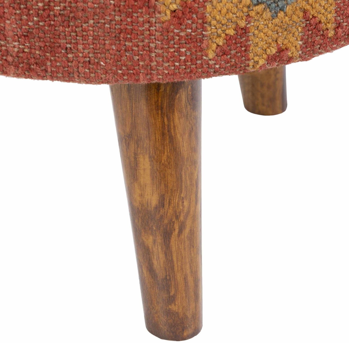 Brick Red Wood Frame Ottoman Stool - Quahog Bay Bedding