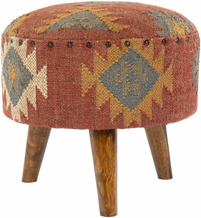 Brick Red Wood Frame Ottoman Stool - Quahog Bay Bedding