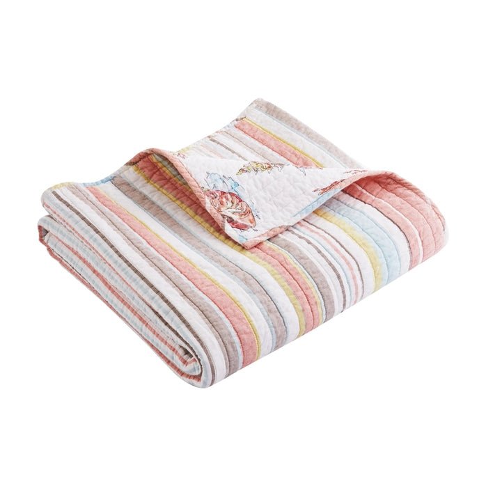 Brighton Quilted Throw - Coastal Throw Blanket - Quahog Bay Bedding