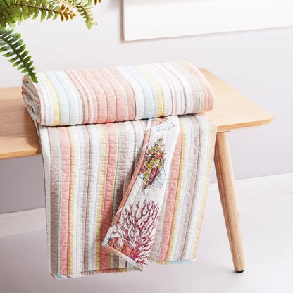 Brighton Quilted Throw - Coastal Throw Blanket - Quahog Bay Bedding