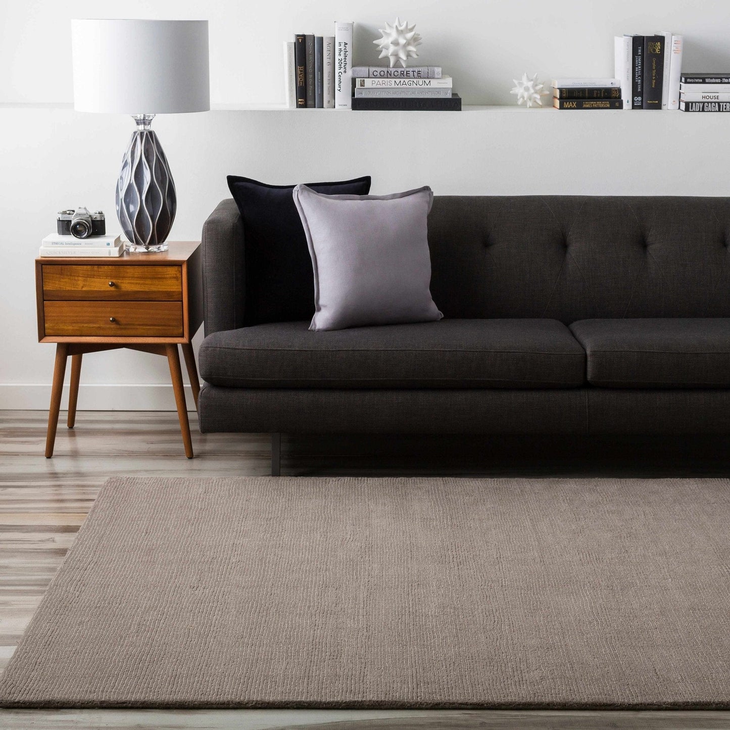 Brockton Solid Gray Wool Rug - Quahog Bay Bedding