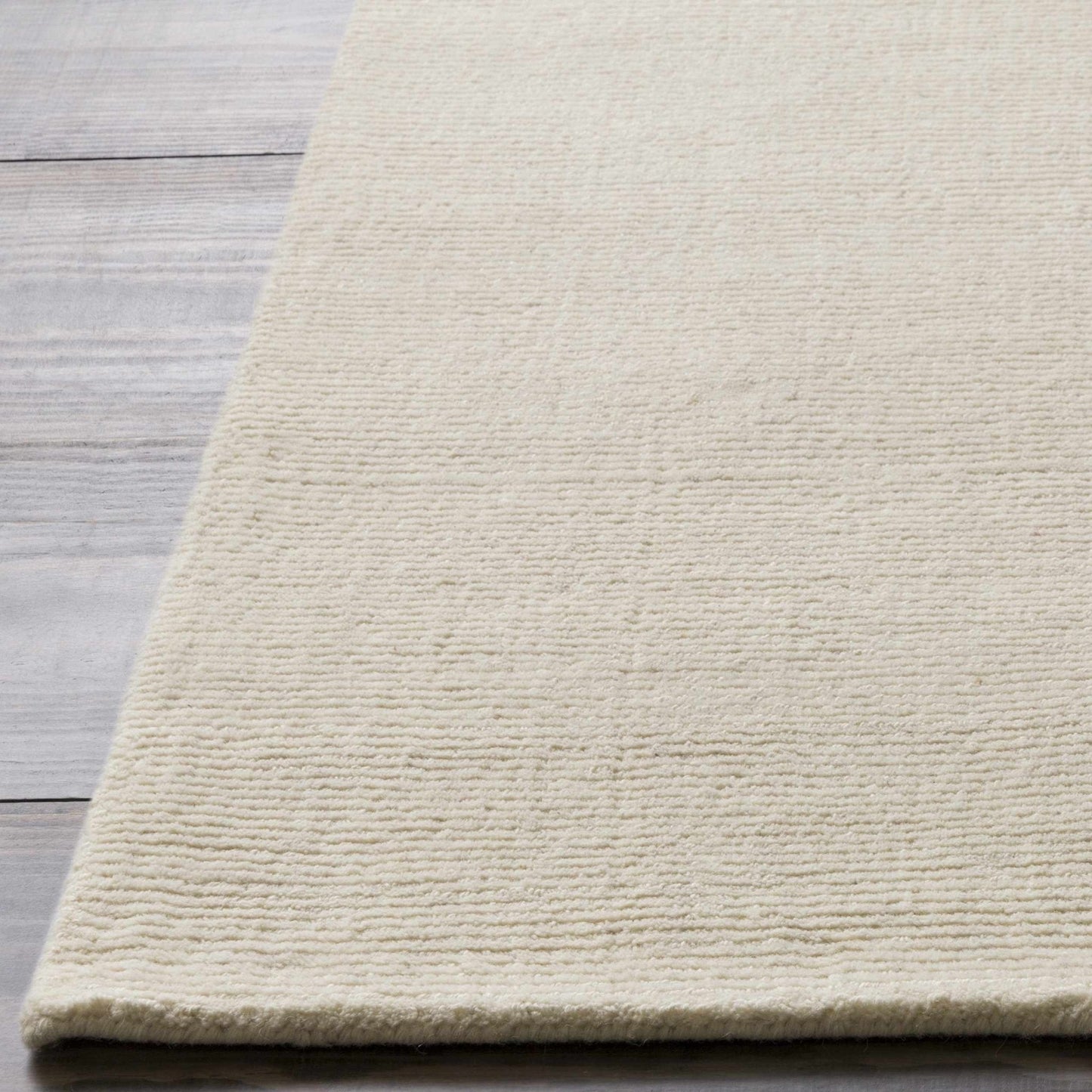 Brockton Solid Light Beige Wool Rug - Quahog Bay Bedding