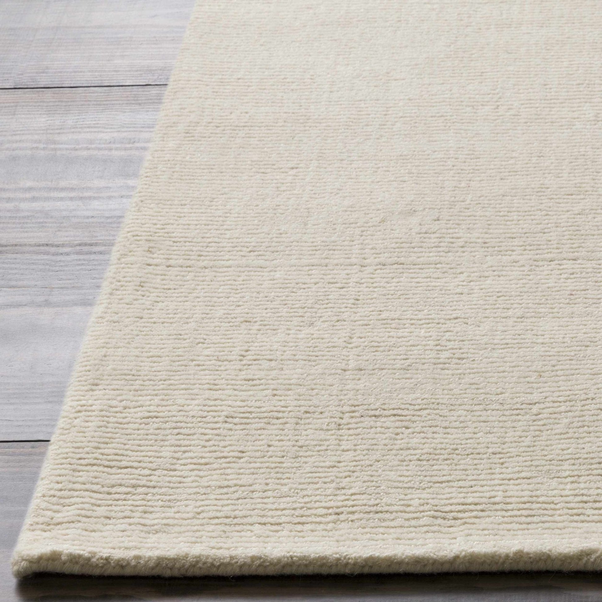 Brockton Solid Light Beige Wool Rug - Quahog Bay Bedding