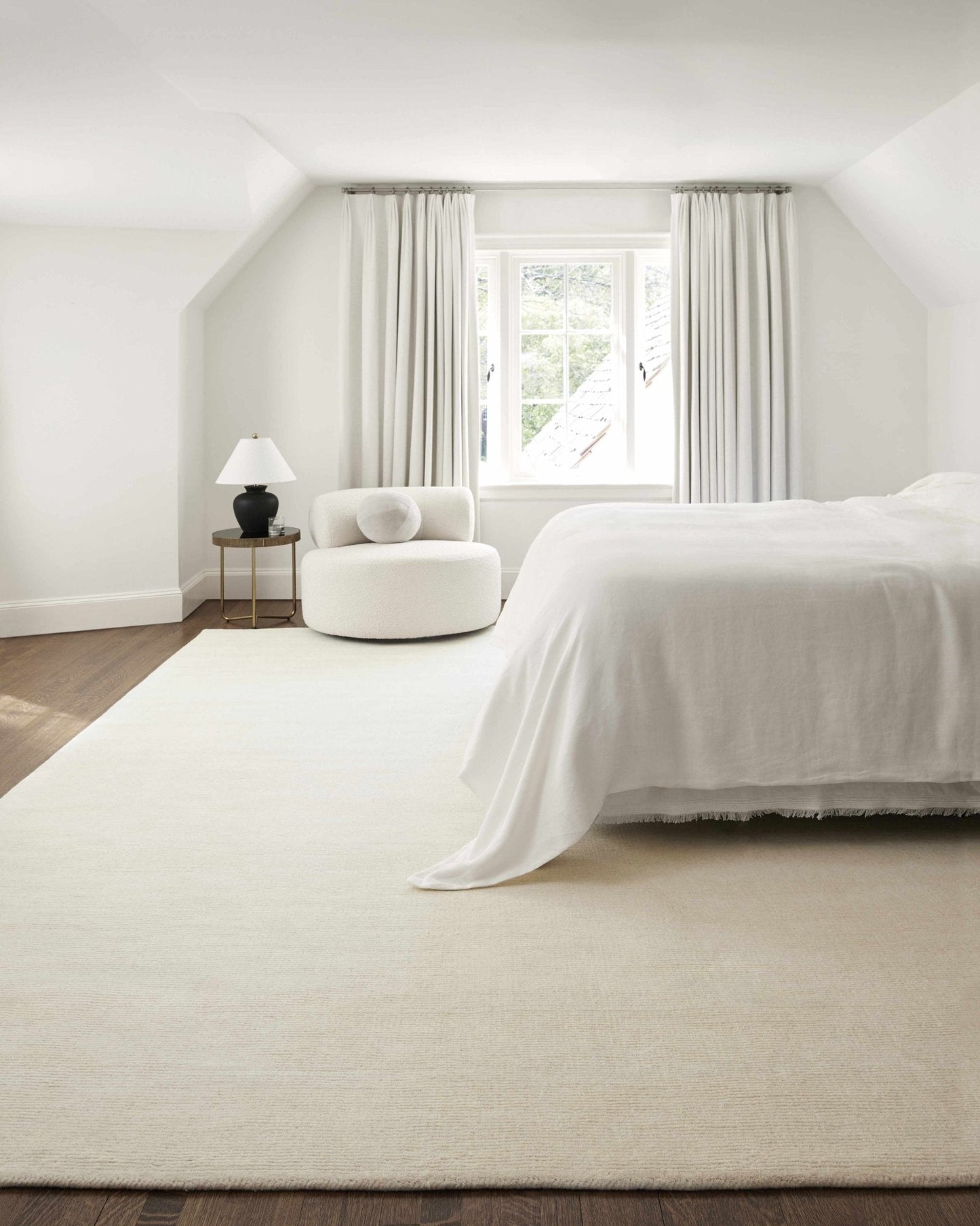 Brockton Solid Light Beige Wool Rug - Quahog Bay Bedding