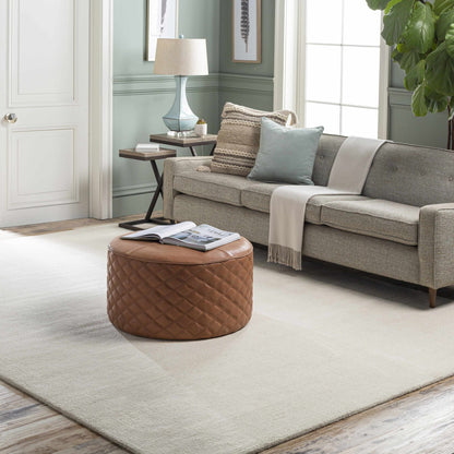 Brockton Solid Light Beige Wool Rug - Quahog Bay Bedding