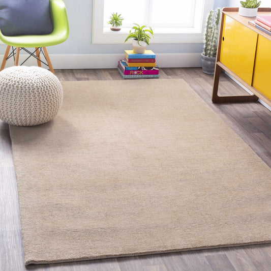 Brockton Solid Tan Wool Rug - Quahog Bay Bedding