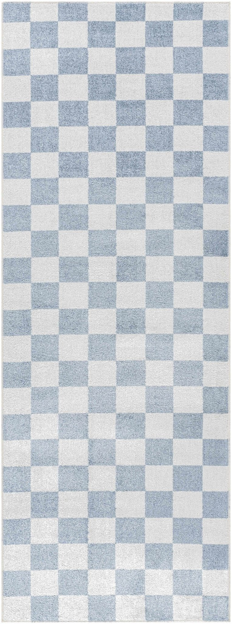Brone Blue Checkered Washable Rug - Quahog Bay Bedding
