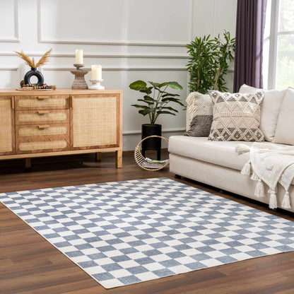 Brone Blue Checkered Washable Rug - Quahog Bay Bedding