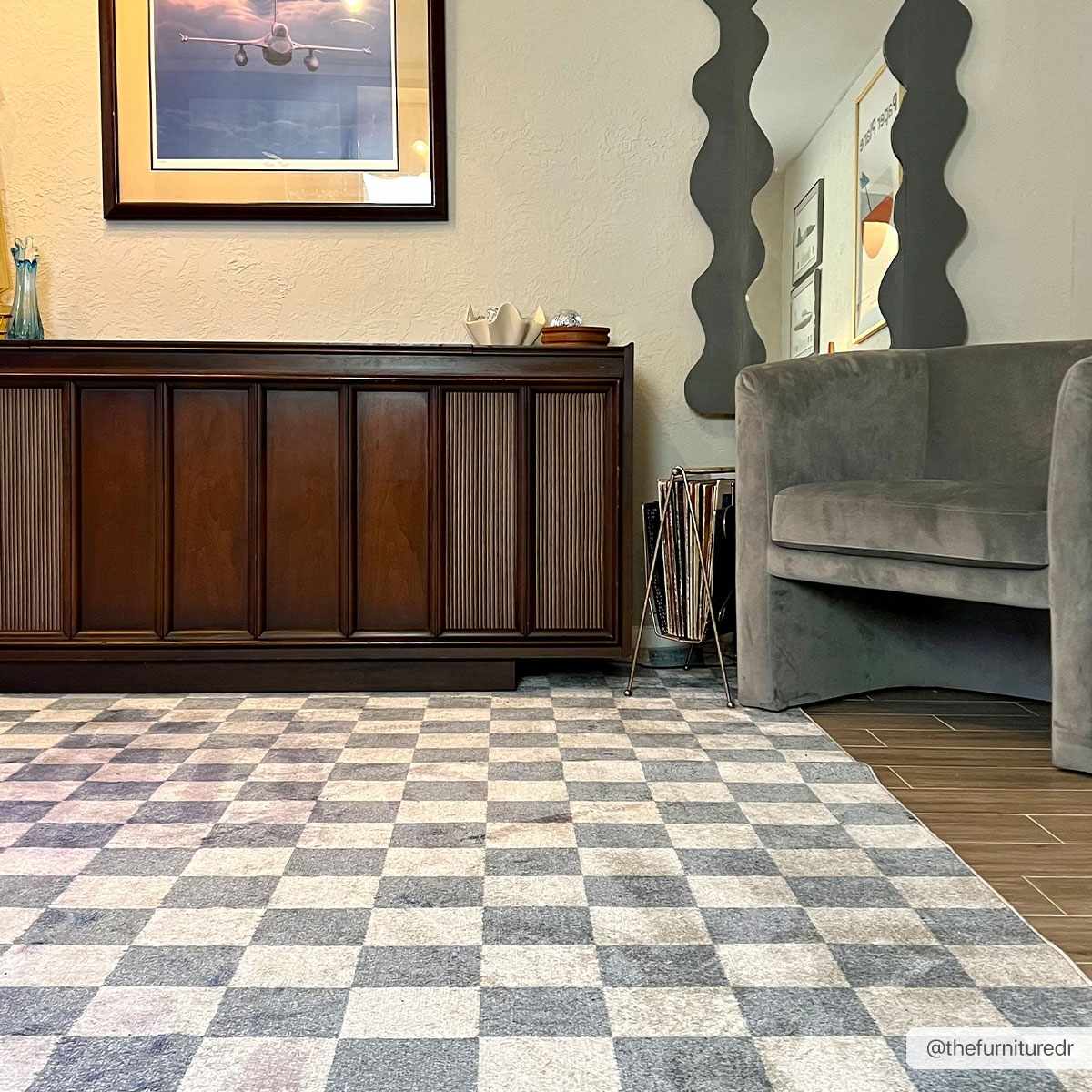 Brone Blue Checkered Washable Rug - Quahog Bay Bedding