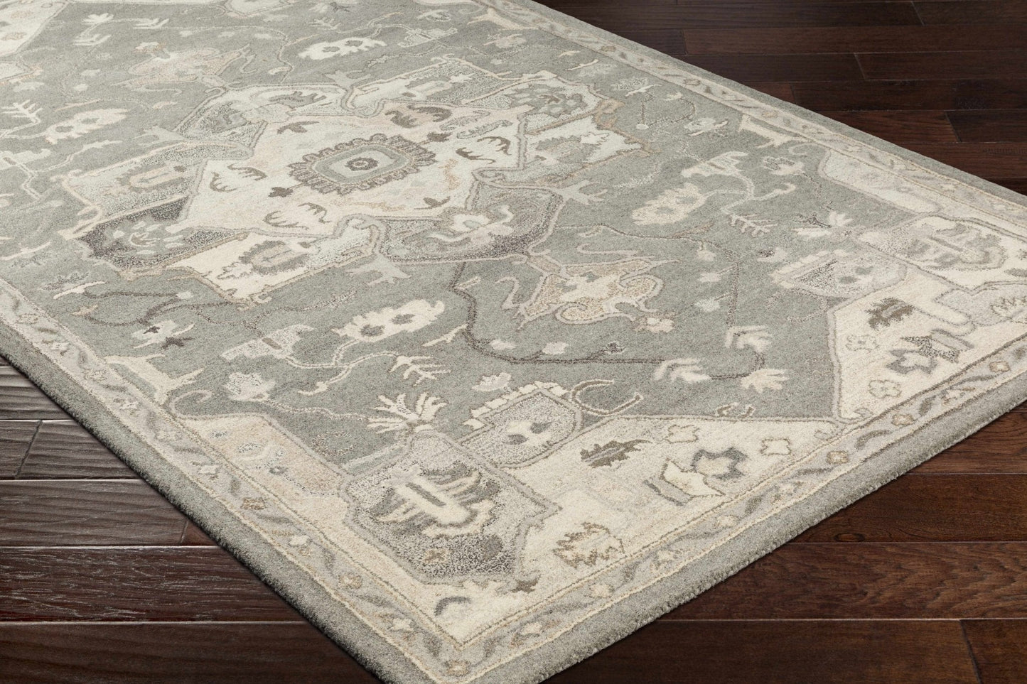 Broomfield 1196 Hand Tufted Taupe Wool Rug - Quahog Bay Bedding