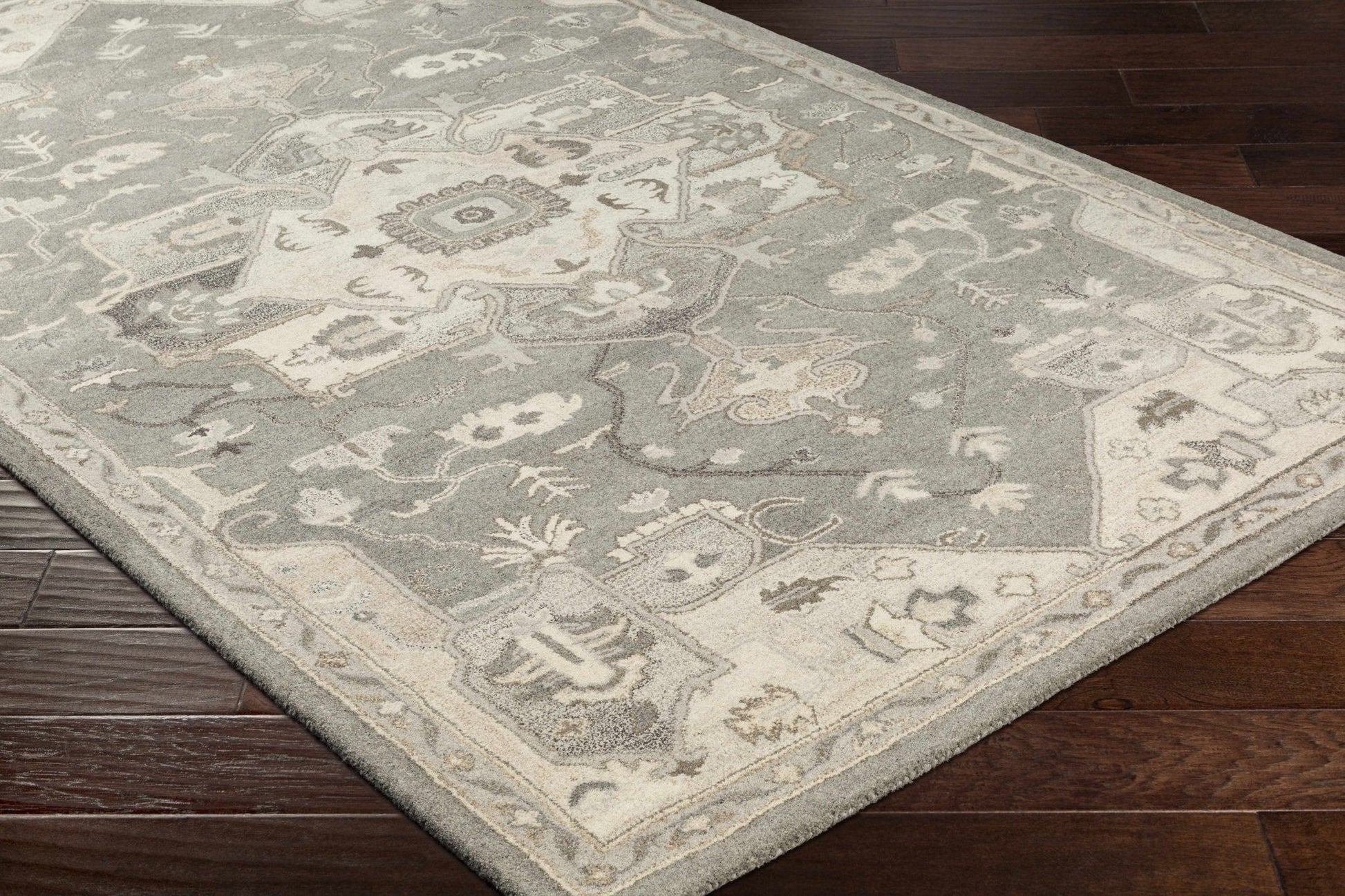 Broomfield 1196 Hand Tufted Taupe Wool Rug - Quahog Bay Bedding