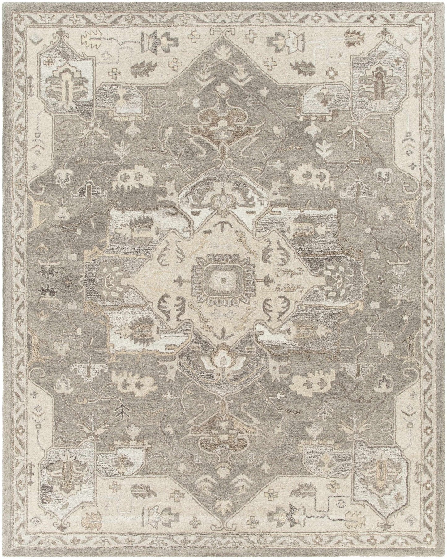Broomfield 1196 Hand Tufted Taupe Wool Rug - Quahog Bay Bedding