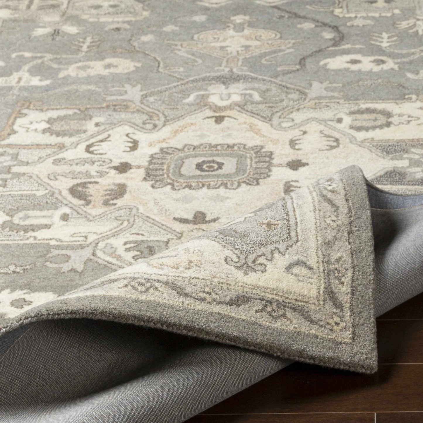 Broomfield 1196 Hand Tufted Taupe Wool Rug - Quahog Bay Bedding