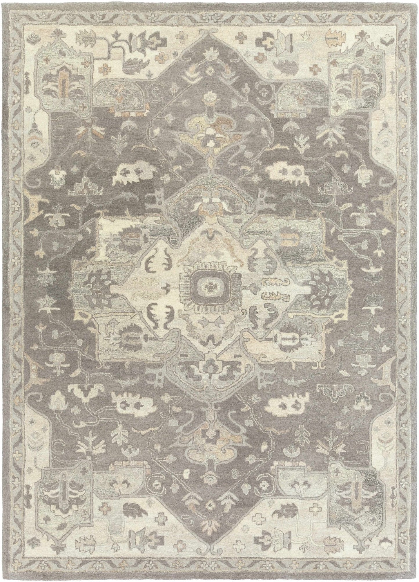 Broomfield 1196 Hand Tufted Taupe Wool Rug - Quahog Bay Bedding