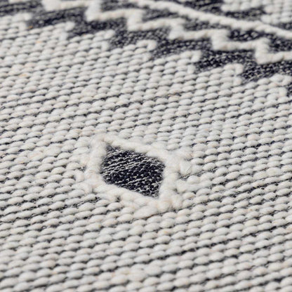 Brownhills Cream&Black Trellis Cotton Area Rug - Quahog Bay Bedding