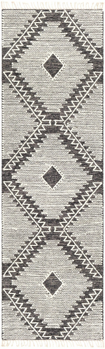 Brownhills Cream&Black Trellis Cotton Area Rug - Quahog Bay Bedding