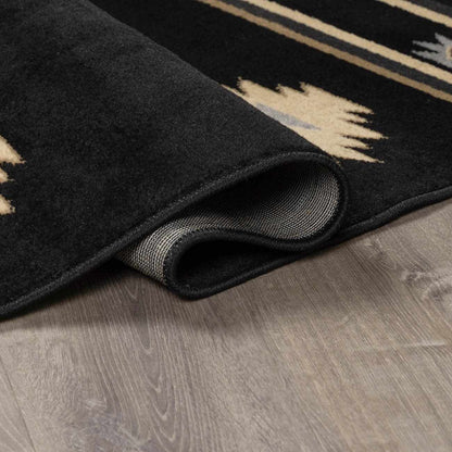 Buckhaven Black Southwestern Area Rug - Quahog Bay Bedding