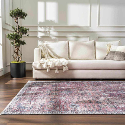 Burgundy Holi - 2303 Washable Area Rug - Quahog Bay Bedding