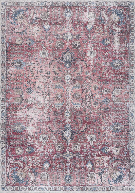 Burgundy Holi - 2303 Washable Area Rug - Quahog Bay Bedding
