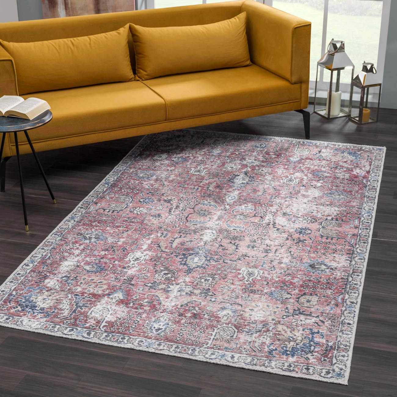 Burgundy Holi - 2303 Washable Area Rug - Quahog Bay Bedding