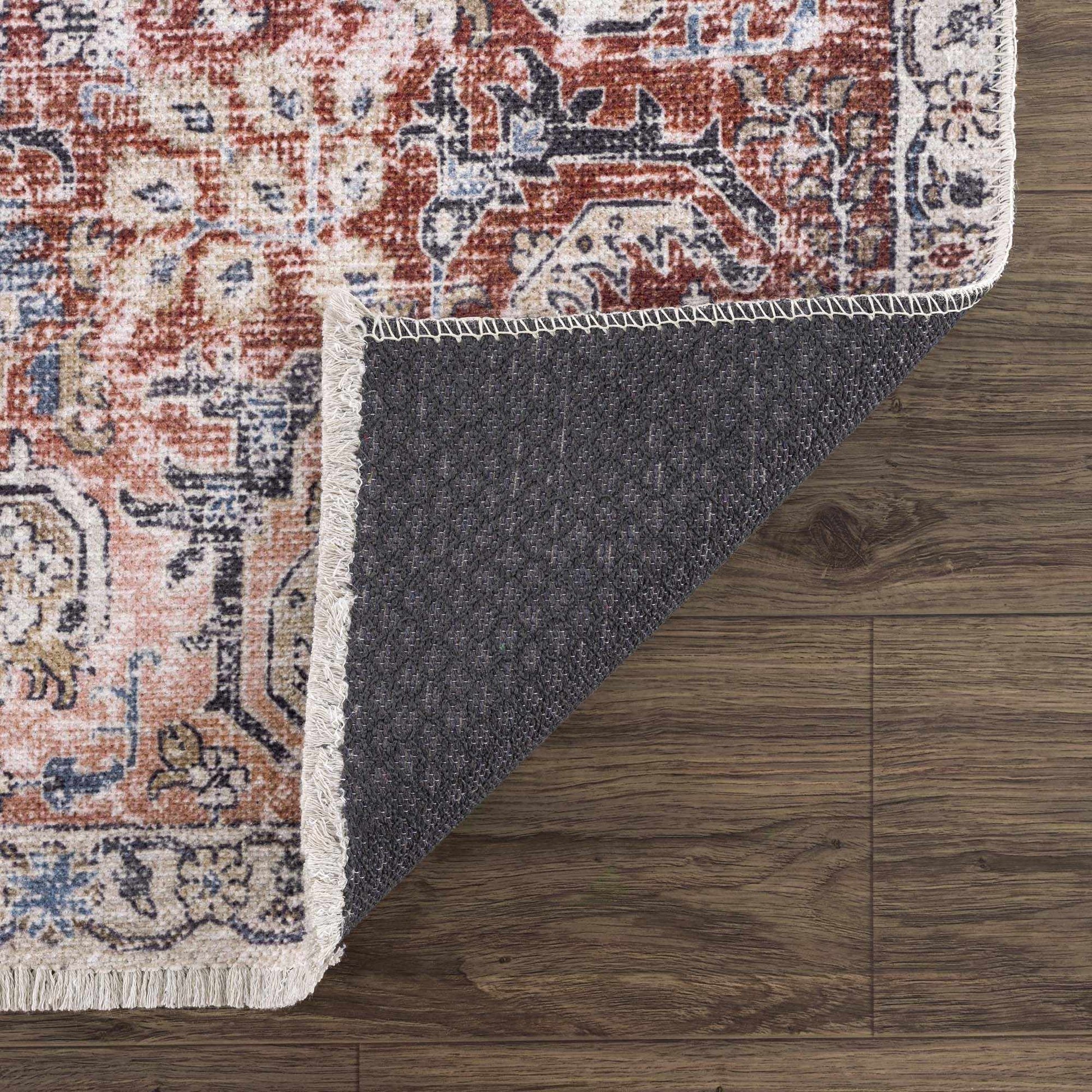 Burgundy Holi - 2303 Washable Area Rug - Quahog Bay Bedding