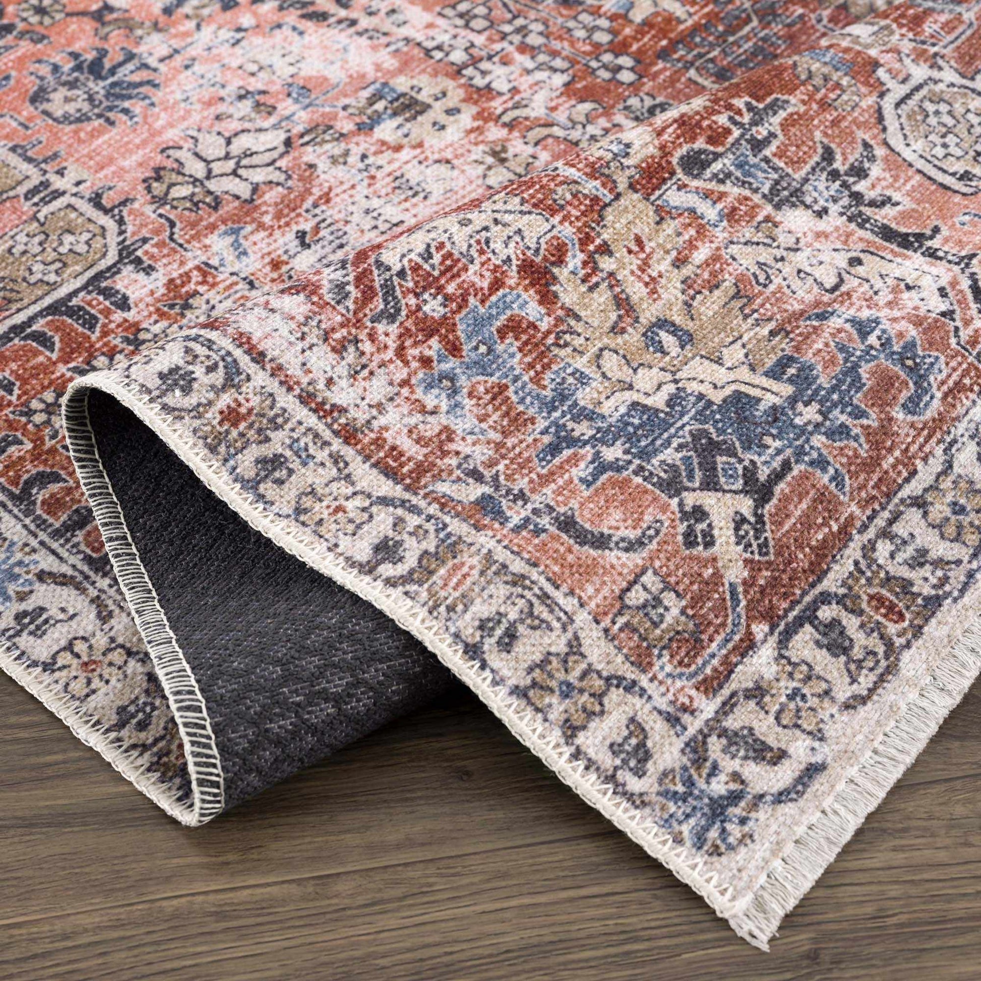 Burgundy Holi - 2303 Washable Area Rug - Quahog Bay Bedding