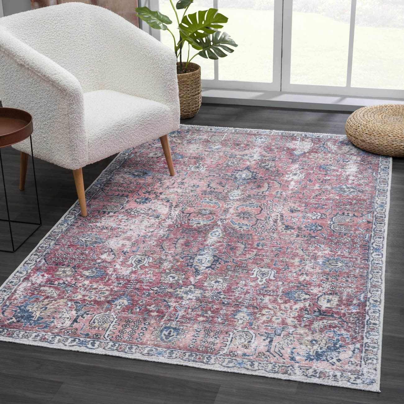 Burgundy Holi - 2303 Washable Area Rug - Quahog Bay Bedding