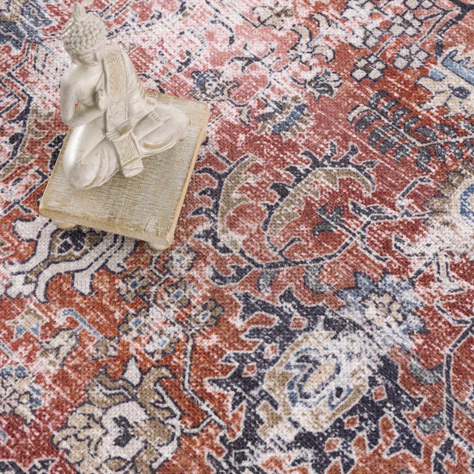 Burgundy Holi - 2303 Washable Area Rug - Quahog Bay Bedding