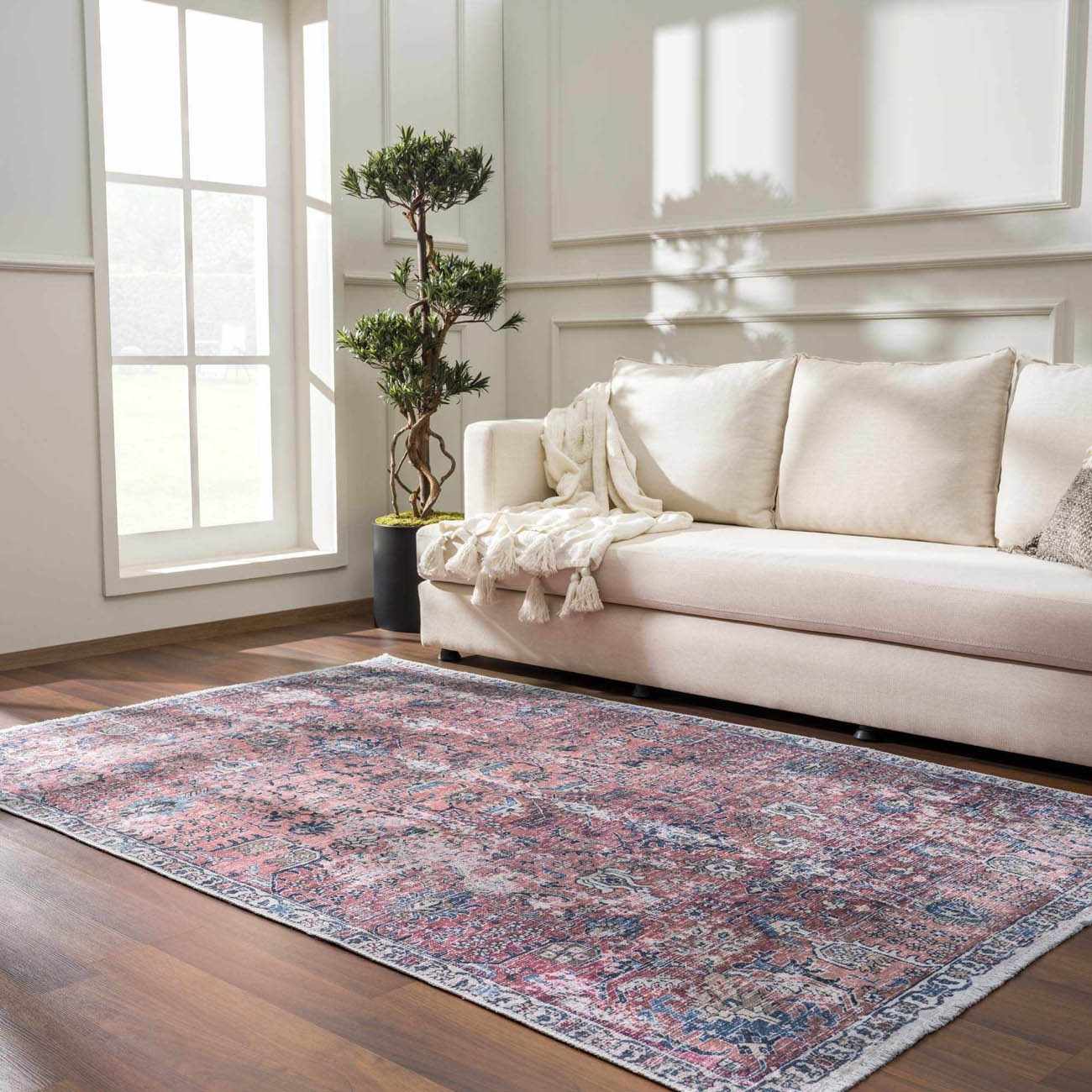 Burgundy Holi - 2303 Washable Area Rug - Quahog Bay Bedding