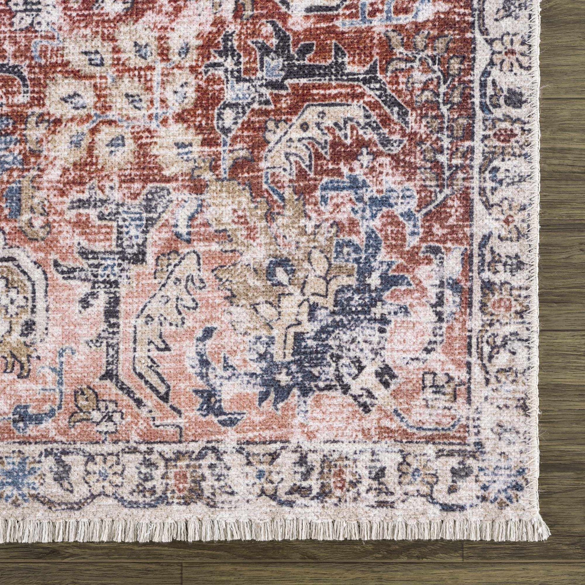 Burgundy Holi - 2303 Washable Area Rug - Quahog Bay Bedding