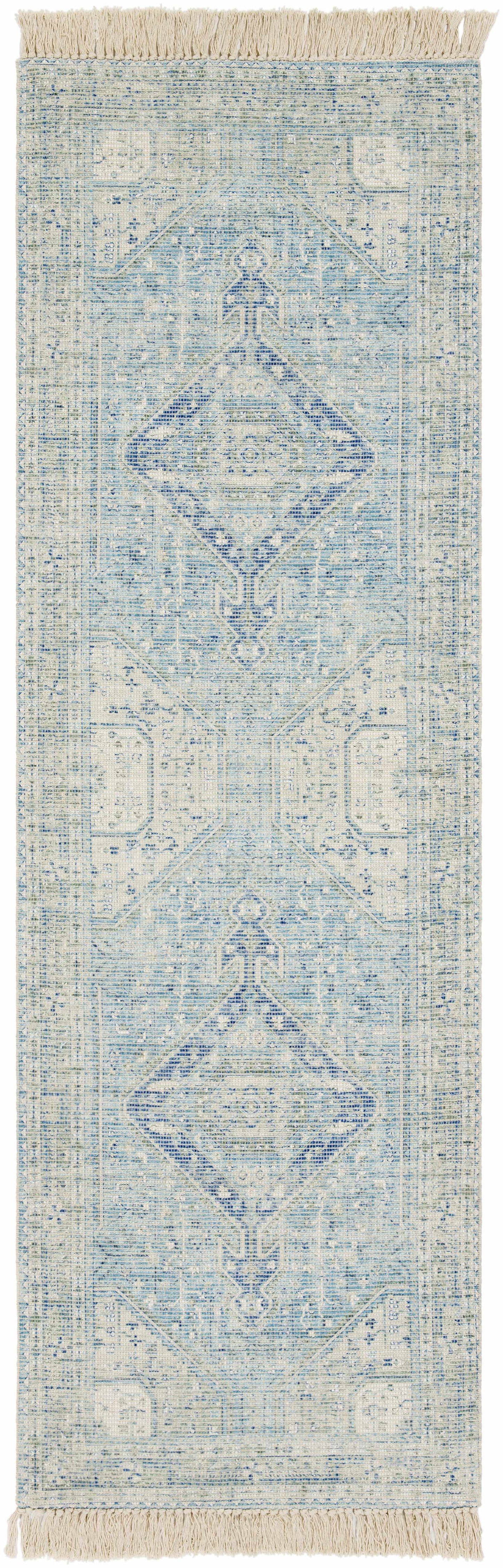 Byers Handmade Cotton-blend Aqua Rug