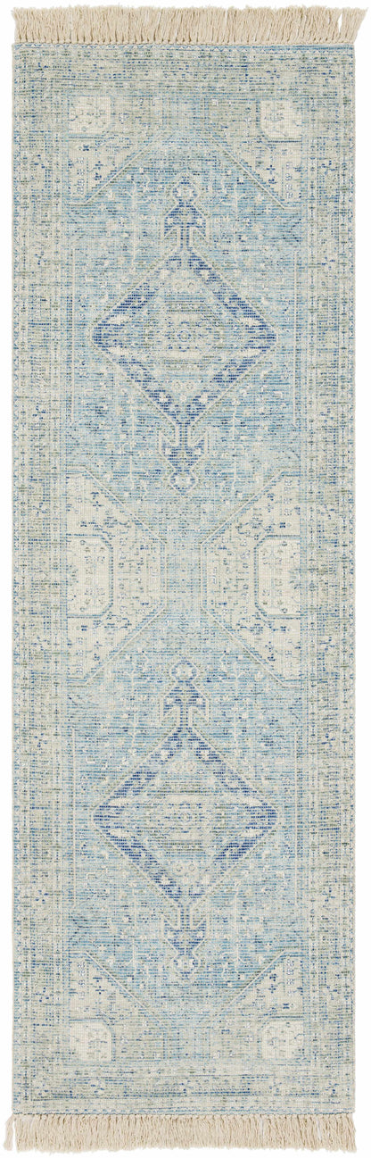 Byers Handmade Cotton-blend Aqua Rug