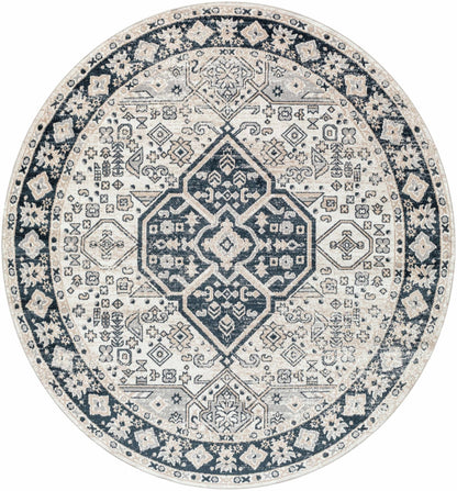 Cabacungan Cream & Gray Washable Area Rug - Low Pile - Quahog Bay Bedding