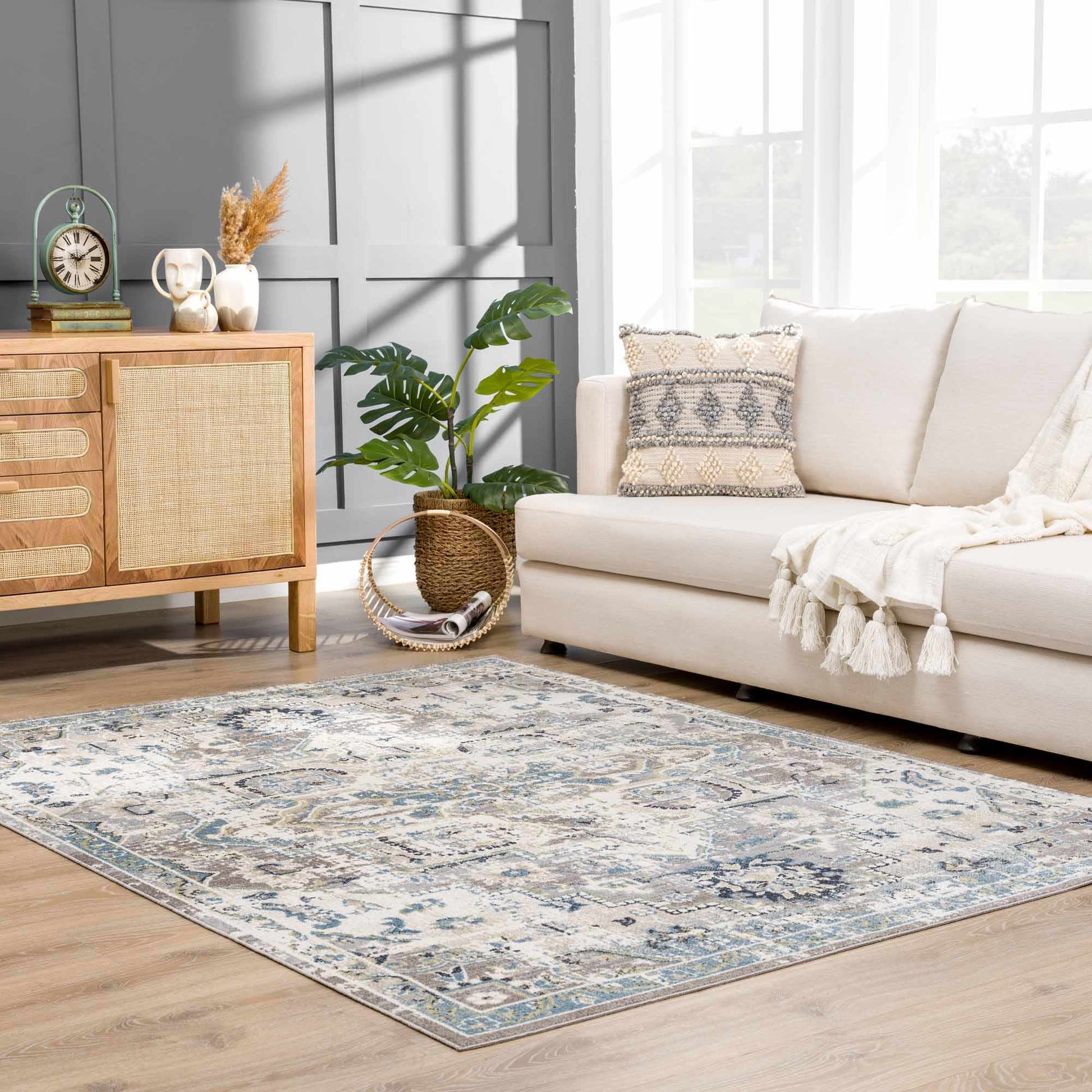 Cabacungan Gray & Blue - Washable Area Rugs - Quahog Bay Bedding