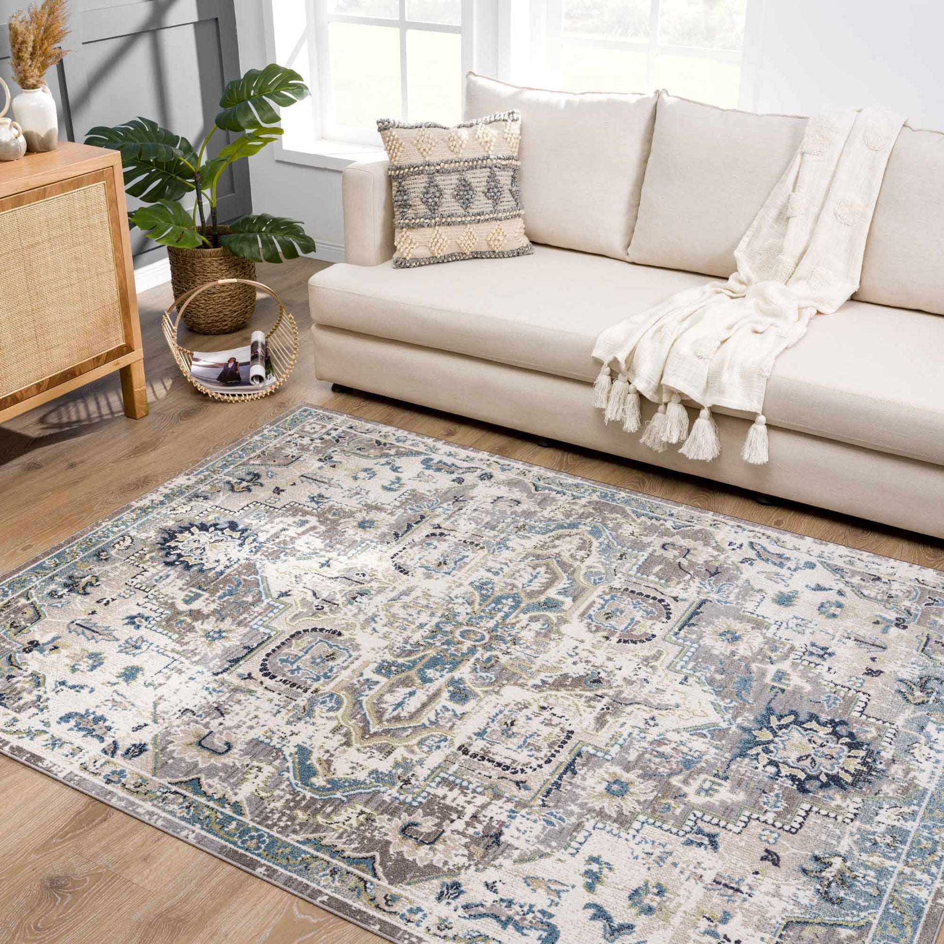 Cabacungan Gray & Blue - Washable Area Rugs - Quahog Bay Bedding