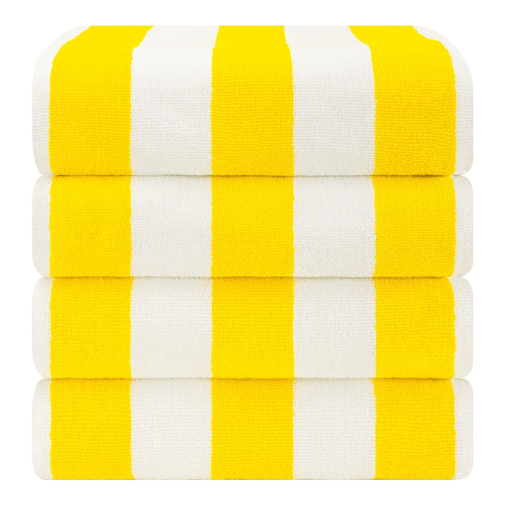 Cabana Striped Cotton Beach Towels 4 Pack - Quahog Bay Bedding