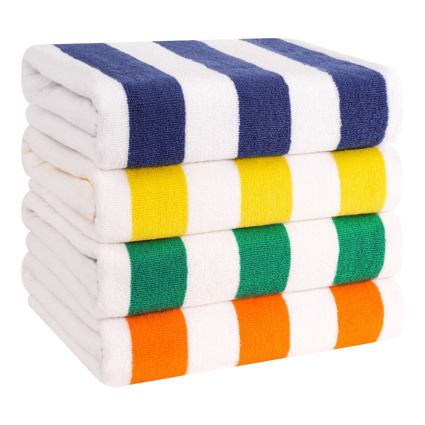 Cabana Striped Cotton Beach Towels 4 Pack - Quahog Bay Bedding