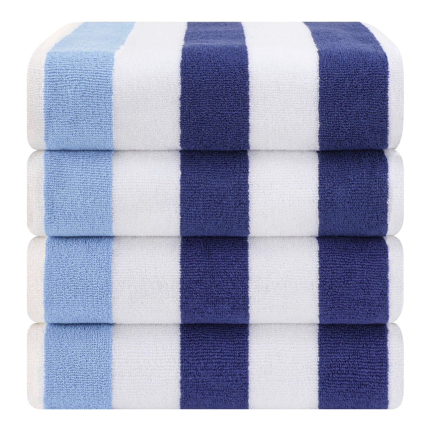 Cabana Striped Cotton Beach Towels 4 Pack - Quahog Bay Bedding