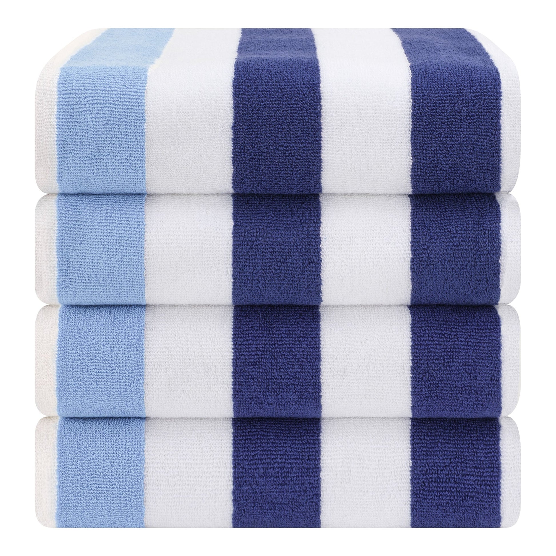 Cabana Striped Cotton Beach Towels 4 Pack - Quahog Bay Bedding