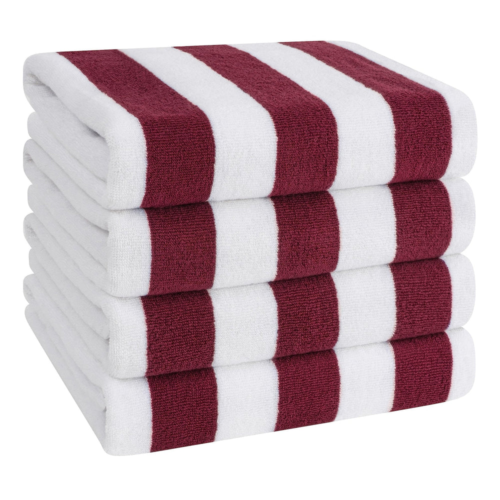 Cabana Striped Cotton Beach Towels 4 Pack - Quahog Bay Bedding