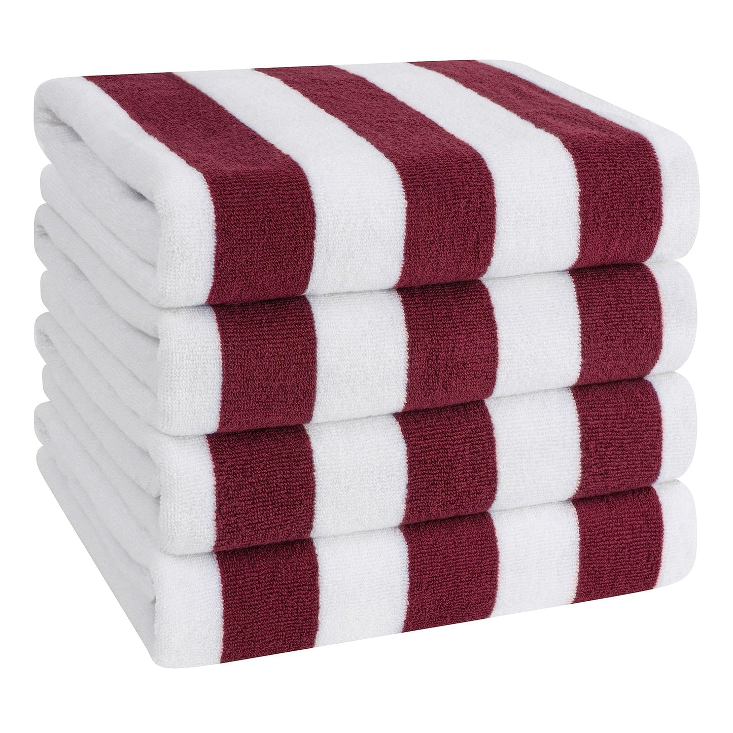 Cabana Striped Cotton Beach Towels 4 Pack - Quahog Bay Bedding