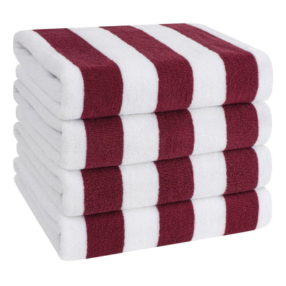 Cabana Striped Cotton Beach Towels 4 Pack - Quahog Bay Bedding