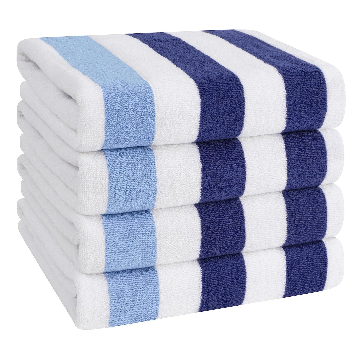 Cabana Striped Cotton Beach Towels 4 Pack - Quahog Bay Bedding