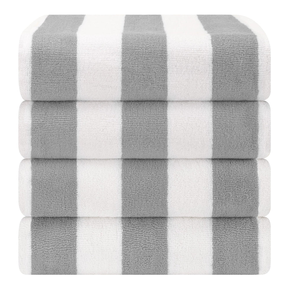 Cabana Striped Cotton Beach Towels 4 Pack - Quahog Bay Bedding