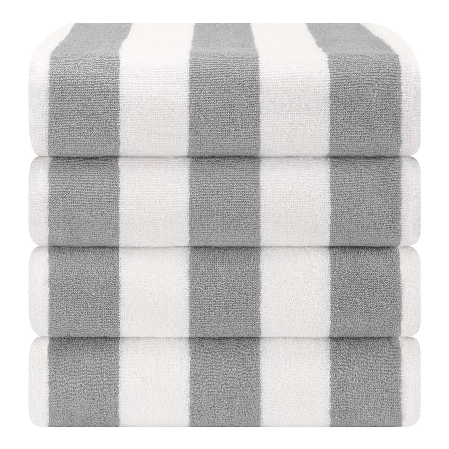 Cabana Striped Cotton Beach Towels 4 Pack - Quahog Bay Bedding