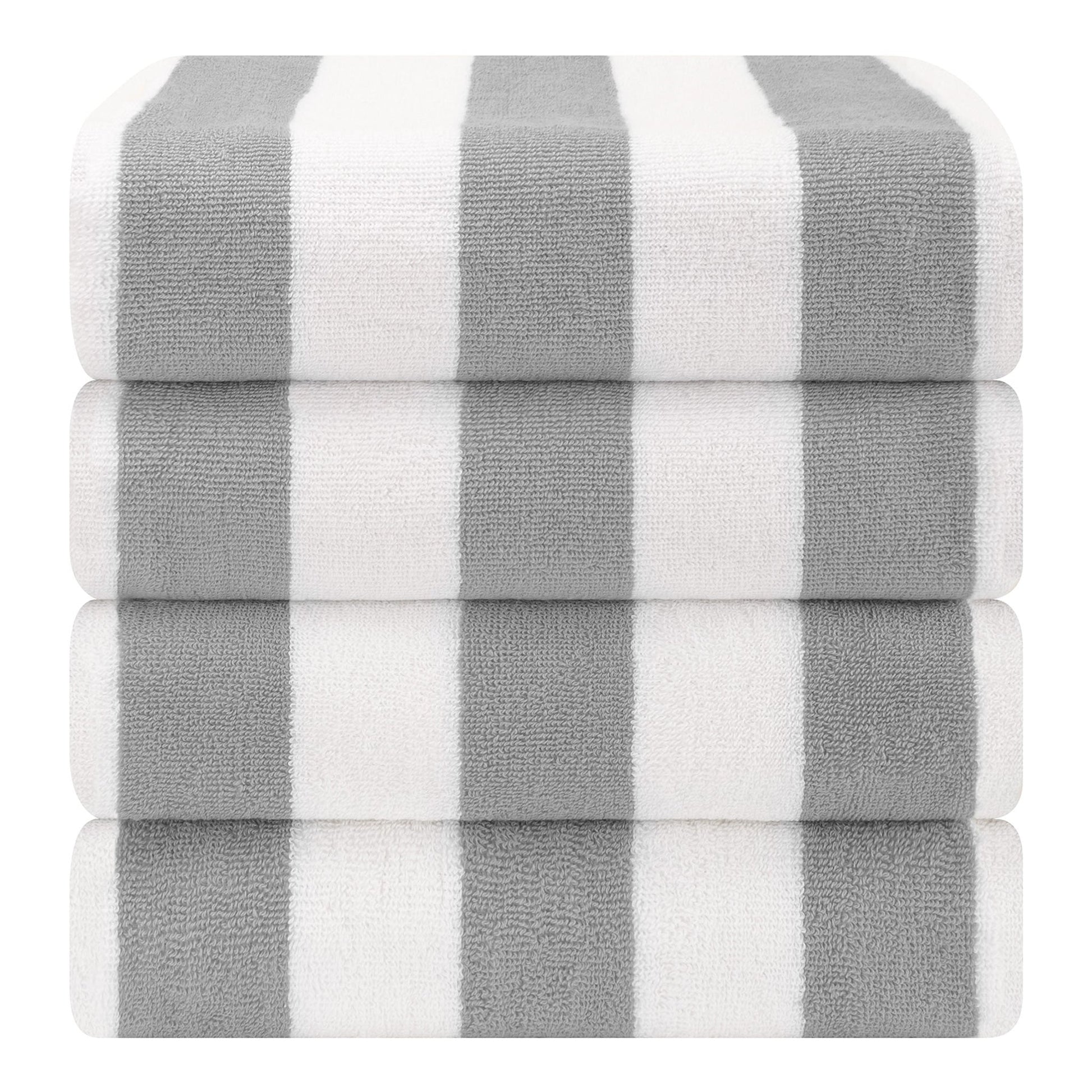 Cabana Striped Cotton Beach Towels 4 Pack - Quahog Bay Bedding