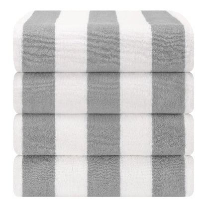 Cabana Striped Cotton Beach Towels 4 Pack - Quahog Bay Bedding